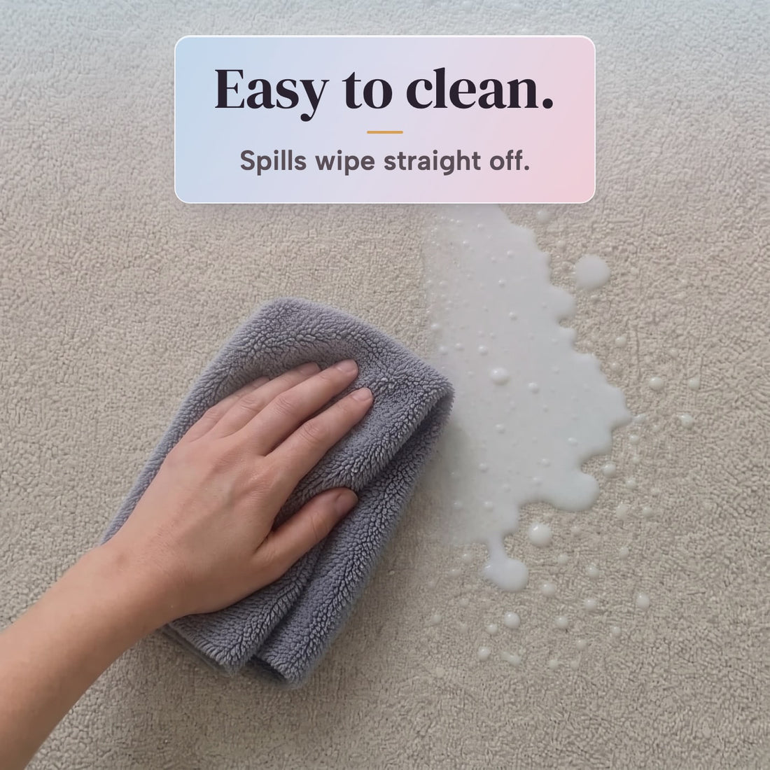 Marshie Mat easy to clean, spills wipe straight off