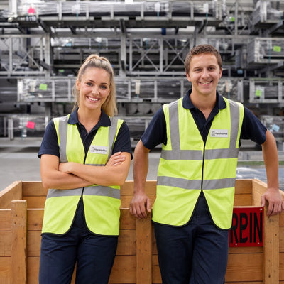 Two members of the Marshie Mat warehouse team